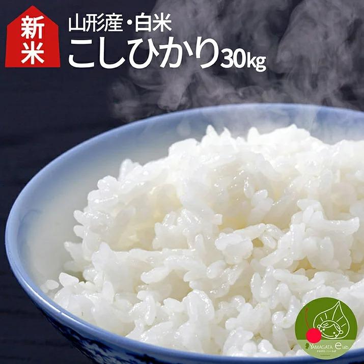 令和5年産 2023 新米 山形県産 こしひかり 白米 30kg(5kg×6袋) 特Ａ米 精米 一等米 ギフト 産地直送 通販 ブランド米 東北の米 送料無料