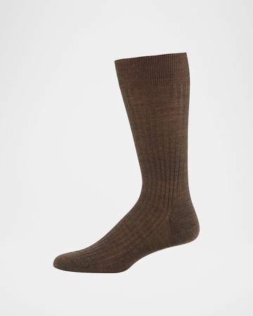 Men's Laburnum Ribbed Wool Mid-Calf Socks