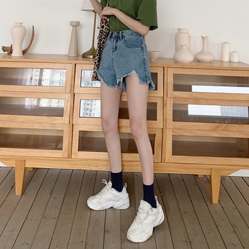 高腰牛仔短褲女夏季薄款2022年新款春秋A字寬松顯瘦超短熱褲潮ins