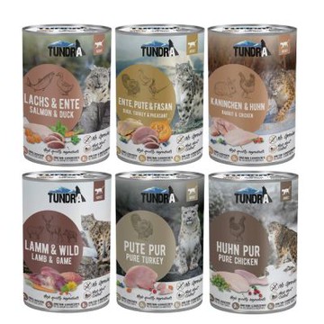 【24入組】德國TUNDRA渴達貓咪自然飲食機能配方無穀(無卡拉膠)貓用主食罐  400g