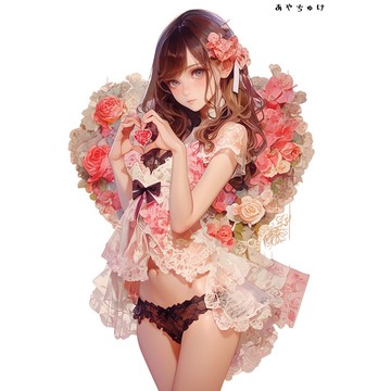 【12月新品6】07-111-0149 人物貼紙 性感情人節女孩