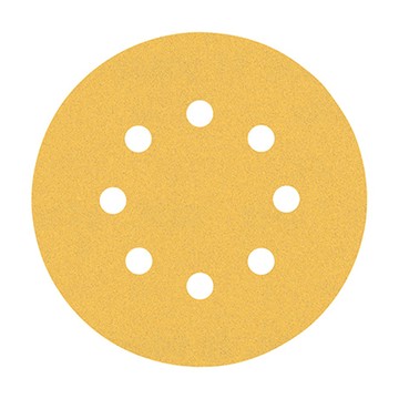 BOSCH 博世 台灣公司貨 超耐久金色圓形8孔自黏砂紙 G120 2608900807  Ø 125 mm  5個