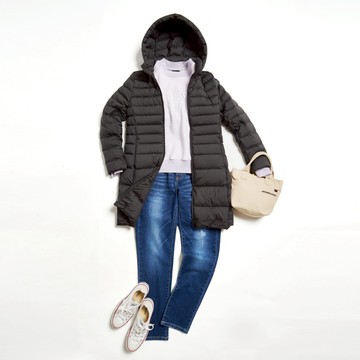 【ERSS】女裝 羽絨外套 長版外套 羽絨外套女 女生外套 中長版 黑色【K10181】