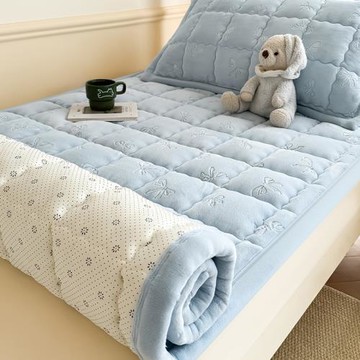 牛奶絨床墊宿舍學生單人1米5上面鋪的褥子單人住校專用加厚冬季
