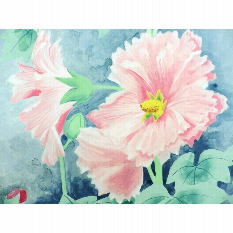 宮下柚葵 「立葵」 日本画 P10号 【花鳥】 | LINEブランド
