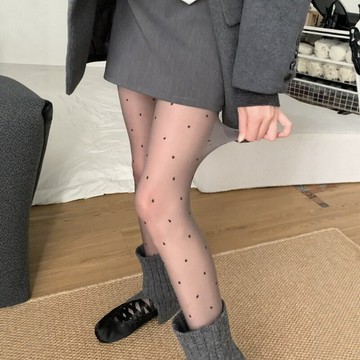 台灣出貨 波點絲襪防勾絲連褲襪超薄高透jk白絲襪子女春秋季打底褲襪黑絲