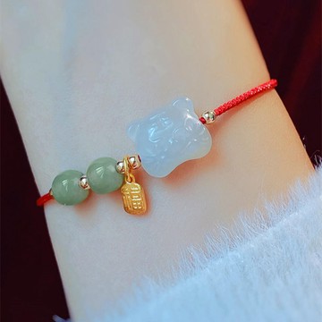 手鍊 手環 紅繩手鍊 和田玉手鍊 老虎手鍊 本命年 生肖手鍊 編織手鍊 飾品 兒童手鍊 禮物 164