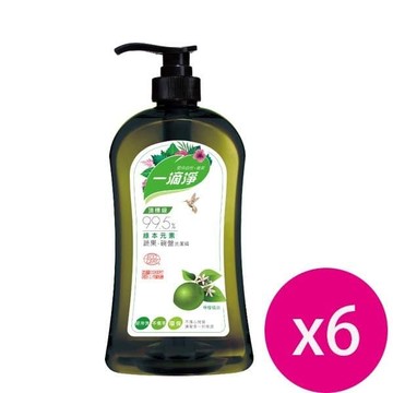 【一滴淨】(特惠)蘆薈多酚食品用洗潔精檸檬1000g*6