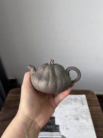 送禮紫砂壺茶壺南瓜 现货实拍 全手工制作 200CC高端茶客必备  草