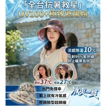 ☀️全抗暑救星UV100+極致遮陽帽/顯臉小防曬帽/薄款漁夫帽女/防曬防紫外線遮陽帽/騎車吹不翻/清涼透氣漁夫帽