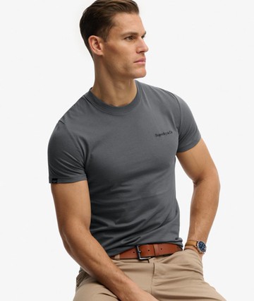 Superdry Men's Essential Company Logo Embroidered T-shirt Grey Size: XL