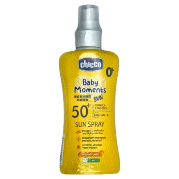 Chicco 寶貝嬰兒輕潤防曬噴液 SPF50+，UVA/UVB/紅外線防護，150ml  1瓶