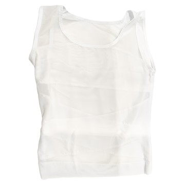 Charmen 菱形加壓彈力網紗收腹透氣 L 白色 男士塑身衣 舒適