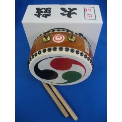 国産手作り本格皮和太鼓 巴 60号 日本製 バチ2本付き 送料無料