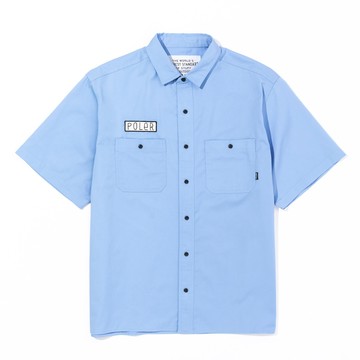 日本限定 POLER RELAX WORK SHIRT 休閒工裝襯衫 / 短袖襯衫 / 鋼藍色