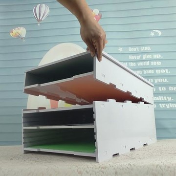 果兔幼兒園畫紙柜畫室4K開卡紙收納柜多功能紙張存儲架多層畫紙架