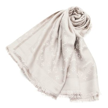 Louis Vuitton路易威登經典MONOGRAM羊毛絲綢披肩/圍巾142x142cm