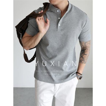 【涼感Sorona】珠地抑菌小中領Polo衫短袖休閑商務T恤春夏男士