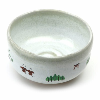 抹茶碗 旅茶碗 奈良絵 赤膚焼 大塩正人作 | LINEショッピング