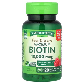 Nature's Truth, Maximum Biotin，天然漿果味，10,000 微克，120 片速溶片