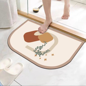 北歐風浴室吸水墊洗手臺軟硅藻泥地墊衛生間地毯廁所門口防滑腳墊