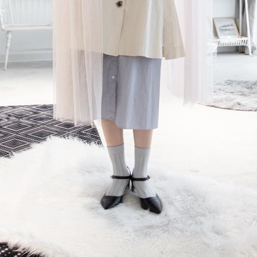 乾燥感・機能美學羅紋襪 / 庚斯博羅灰 / 不分男女 / 22 - 26 cm - 台灣製 22 - 26 cm