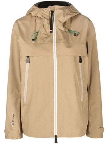 Moncler Grenoble - single-breasted hooded coat - women - Polyester - 1 - 226 BEIGE