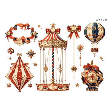 【六月新品】20-134-0098 剪裁紙 馬戲團風格