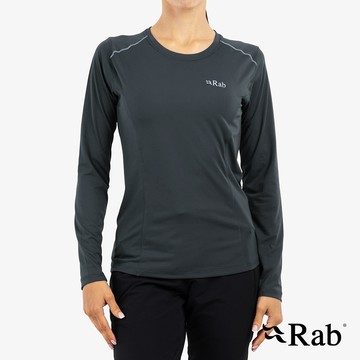 【英國 RAB】Force LS Tee Wmns 長袖透氣排汗衣 女款 鯨魚灰 #QBL08