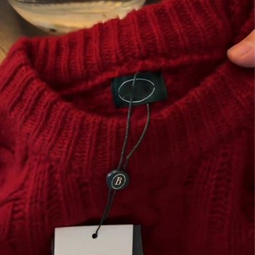 自留爆款推薦~CHAO顯白 軟糯新年紅色麻花毛衣女秋冬季套頭針織衫