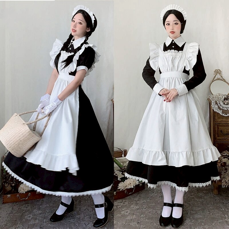 ロリータワンピース メイド コスプレ 5色 S-5XL 仮装 24zm808 Amazon.co.jp: [Sharphon] ロリータ メイド服 可愛い チェック