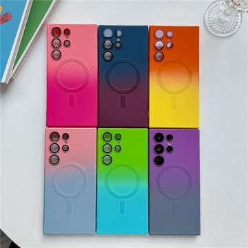 漸變色 液態硅膠殼 磁吸 適用 三星 S26 S25 S24 Ultra S23 A36 Plus A57 防摔 手機殼