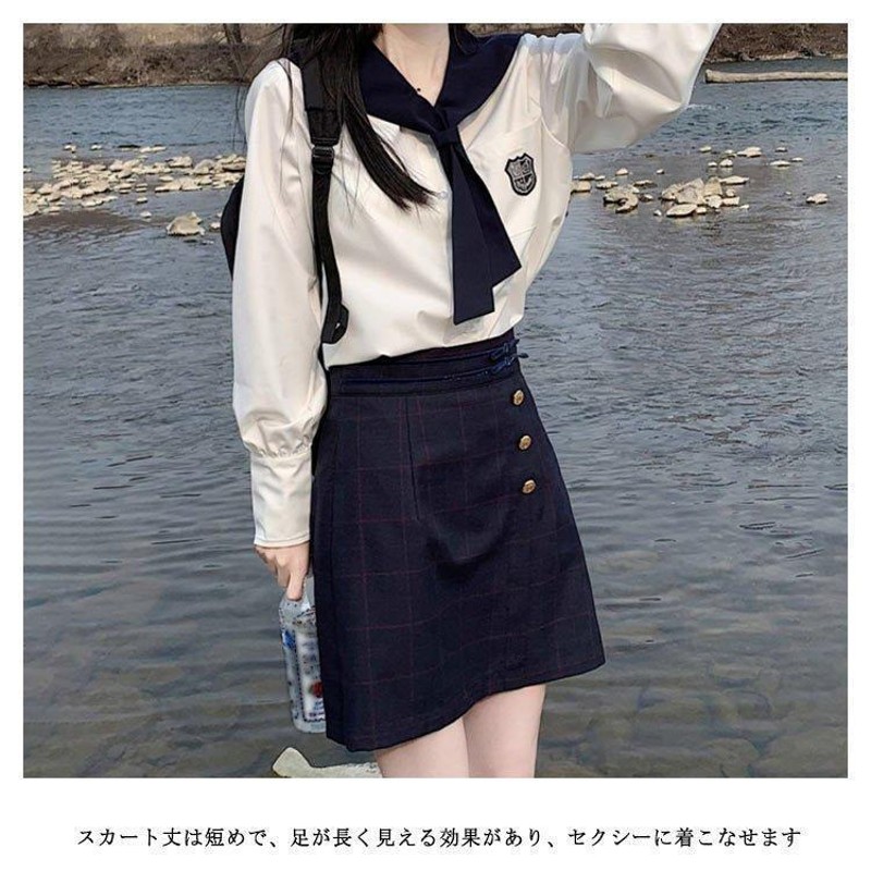 紺色スクールプリーツスカート40cm丈(本格的) セーラー服 学生服