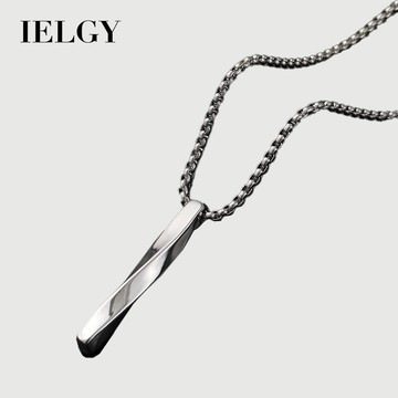 IELGY男士螺旋項鍊潮流ins簡約風簡約個性嘻哈男士吊墜