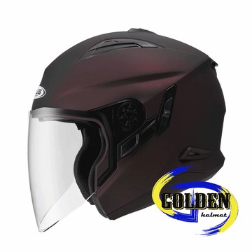 ZEUS 613B 素色 消光酒紅 3/4罩安全帽 九合一造型多變 可加購下巴變全罩 (內藏墨鏡)