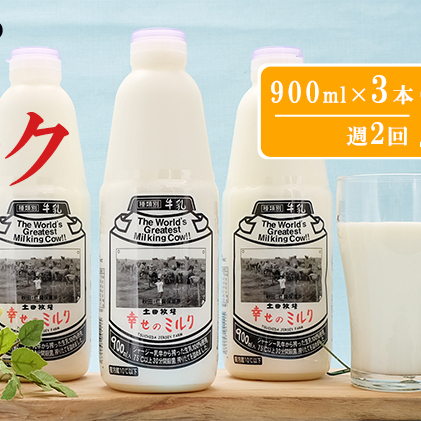 2週間ごとお届け！幸せのミルク 900ml×3本 2ヶ月定期便（牛乳 定期 栄養豊富）