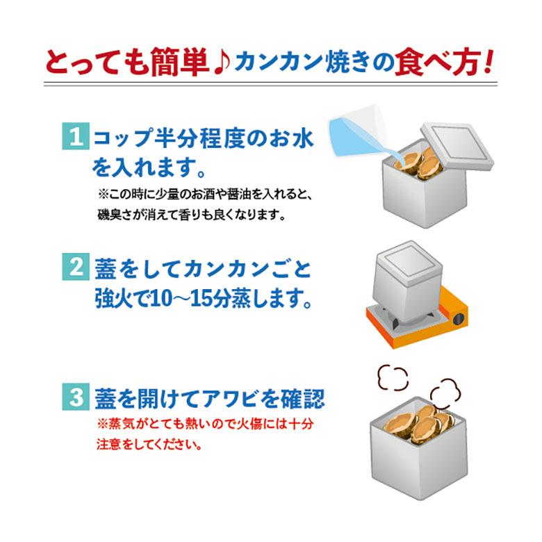 豪華なあわびでカンカン焼き　８個  軍手、ナイフ付き　[あわび]