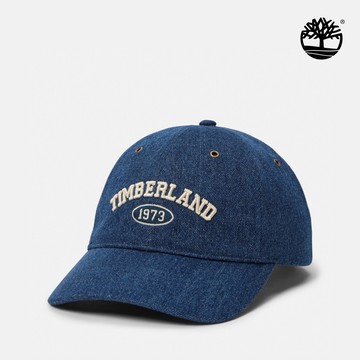 Timberland 男款藍色牛仔休閒棒球帽|A67CE288