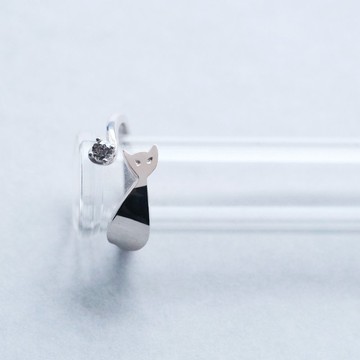 悠閒貓咪開口戒指 925銀