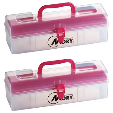 MORY 茂盛 中行家收納盒 30x9.5x10cm 粉色  2個