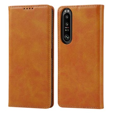 索尼Xperia 1 III手機殼索尼X1 II小牛磁吸翻蓋皮套X5II插卡錢包