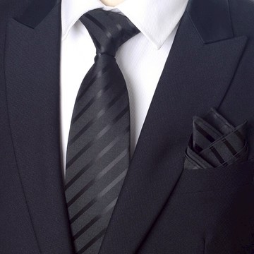 黑色條紋領帶男士襯衫配飾商務正裝8cm韓版窄6cm 領結蝴蝶結手帕
