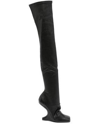 Rick Owens DRKSHDW - Cantilever 120mm boots - women - Calf Leather/Rubber/Calf Leather/Calf Leather - 39 - Black