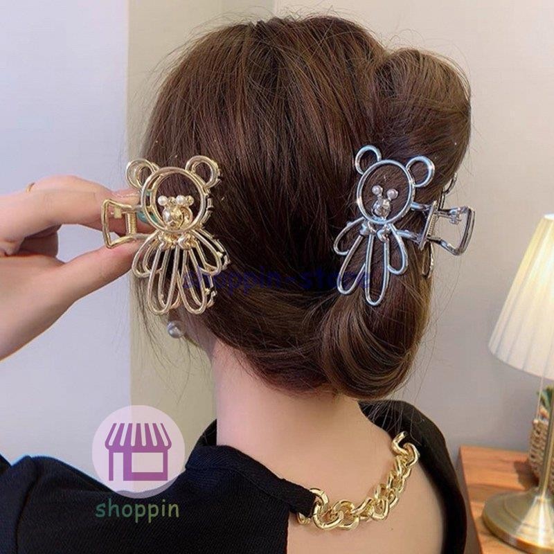 バンスクリップ ヘアアクセサリー 韓国 大きめ くま クマ ゴールド シルバー ハーフアップ ヘアクリップ ヘアピン レディース 女性 髪留め 挟む 通販 Lineポイント最大get Lineショッピング
