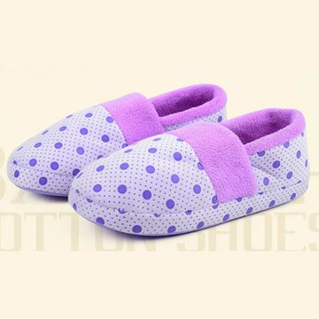 【Alice】現貨浪漫紫色點點毛毛保暖拖鞋