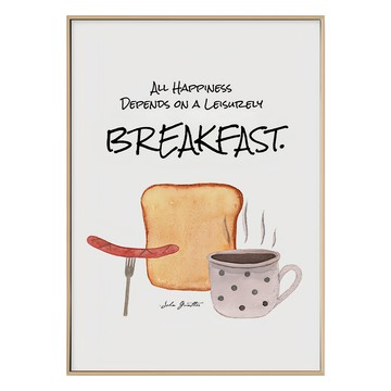 早安晨之美 早餐油畫布壁掛  40 x 30cm  金色