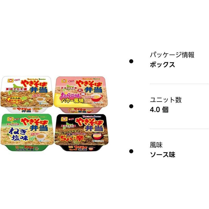 北海道限定やきそば弁当４種（ソース味・たらこ味・ねぎ塩味・ちょい辛）