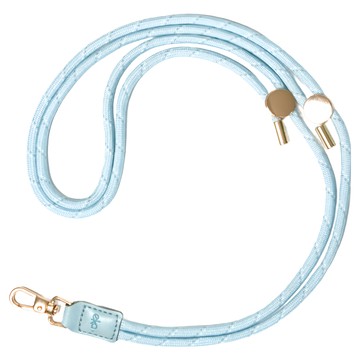 ekax 調節扣抽繩背帶 69公分  織紋淺藍  1條