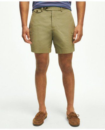 Brooks Brothers Men's 7" Canvas Poplin Shorts in Supima Cotton | Medium Green | Size 42