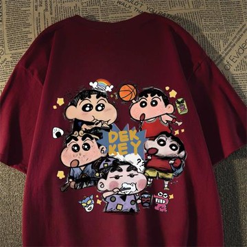 日系復古蠟筆小新純棉短袖t恤男女夏季寬松重磅oversize半袖上衣